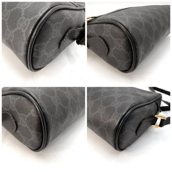 Authentic Gucci GG Vintage Ophidia Sherry Line Crossbody Bag Leather Black Purse - Picture 8 of 13